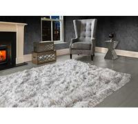 viceroy bedding 9cm Extra Thick Dense Pile SHAGGY RUG with SPARKLE SHINE Strands - For Living Room Area Rugs - Modern Luxurious Super Soft Touch (Silver Grey, 80cm x 150cm (3ft x 5ft))
