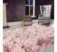 viceroy bedding 9cm Extra Thick Dense Pile SHAGGY RUG with SPARKLE SHINE Strands - For Living Room Area Rugs - Modern Luxurious Super Soft Touch (Blush Pink, 160cm x 230cm (5.5ft x 7.5ft))
