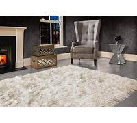 viceroy bedding Modern Extra Large 9cm Thick Dense Pile SHAGGY RUG with SPARKLE SHIMMER Strands - For Living Room Area Rugs - Luxurious Super Soft Touch (Cream Ivory, 200cm x 290cm (6.6ft x 9.5ft))