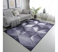 viceroy bedding Modern PRINT NON SLIP Rugs Living Room Carpet Mat For Bedroom Large Area Rug Hallway Kitchen Extra Large Size Low Pile Flat Weave (Cubic Black Grey, 80 x 150 cm)