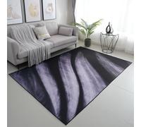 viceroy bedding Modern PRINT NON SLIP Rugs Living Room Carpet Mat For Bedroom Large Area Rug Hallway Kitchen Extra Large Size Low Pile Flat Weave Weave (Wave Black Grey, 60 x 110 cm)