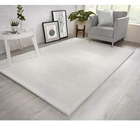viceroy bedding NATURAL FAUX RABBIT FUR Rug Ultra Soft Plush Extra Large Animal Rugs Living Room Wool Shaggy Fluffy 26mm Thick Pile Height Modern Area Rugs - (White, 60cm x 110cm (2ft x 3.6ft))