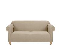 viceroy bedding PREMIUM STRETCH Thick Sofa Covers 1/2/3/4 Seater Sofa Furniture Protector EASY FIT ELASTIC Jacquard Fabric Couch Settee Slipcover BONUS SIDE STORAGE POCKET (Beige, 4 Seater)