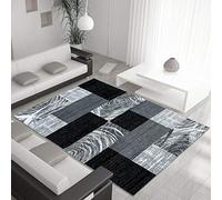 viceroy bedding Rug ABSTRACT Modern Design Black Grey Charcoal Rugs Living Room Extra Large Size Soft Touch Short Pile Style Carpet Area Rugs Non Shedding (80cm x 150cm (3ft x 5ft))