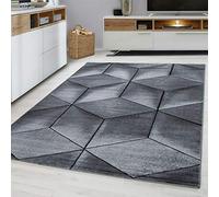 viceroy bedding Rug CUBIC Modern Design Black Grey Charcoal Rugs Living Room Extra Large Size Soft Touch Short Pile Style Carpet Area Rugs Non Shedding (160cm x 230cm (5.5ft x 7.5ft))
