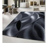viceroy bedding Rug FUSION Modern Design Black Grey Charcoal Rugs Living Room Extra Large Size Soft Touch Short Pile Style Carpet Area Rugs Non Shedding (200cm x 290cm (6.6ft x 9.5ft))