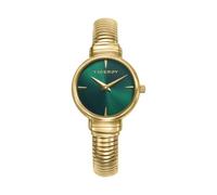 Viceroy Chic 401314-67 Women's Analogue Watch Stainless Steel Gold Green Dial Mineral Crystal Tubular Bracelet