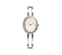 Viceroy Fashion 401304-07 Women's Analogue Watch Stainless Steel Two-Tone Silver and Gold Oval Case, White Dial, Semi-Rigid Bracelet