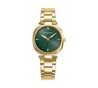 Viceroy Kiss 41152-67 Women's Analogue Three-Hand Watch, Gold Stainless Steel, Green Dial, 30 mm Case, Double Push Button Closure