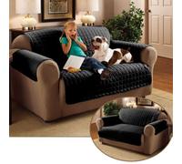Viceroybedding Quilted Sofa Protector Furniture Protector Cover Water Resistant (Two Seater, Black)