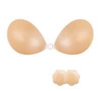 Vicetone Adhesive Bra Strapless Sticky Invisible Push up Reusable Silicone Bra The Best Off Backless Viscous Bra for Women, Nude, A