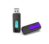 VICFUN 2 Pack 32GB USB Flash Drives USB 3.0 Flash Drive Slide Retractable USB Memory Stick 32G Data Storage,Cyan/Purple