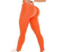 ViCherub Scrunch Butt Lifting Workout Leggings for Women High Waisted Yoga Pants Tummy Control Lift Gym Booty Tights, Orange, XXL