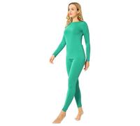ViCherub Thermal Underwear Set for Women Long Johns Fleece Lined Base Layer Soft Top Bottom, Jade, Large