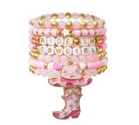 Vichona Cowgirl Beaded Stretch Bracelets, M, no gemstone