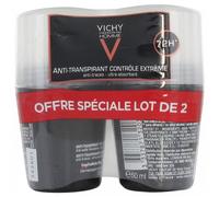 Vichy Homme Antitranspiranter Deoroll-on 72h,Pack of 2 (2 x 50ml)