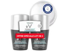 Vichy Homme Déodorant Invisible Resist Dermo-Détranspirant 72H Roll-On Lot de 2 x 50 ml