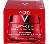 Vichy Liftactiv Collagen Specialist 16 Cream SPF 50, Anti-Ageing Day Cream & Face Care, Improves 16 Signs of Skin Ageing, with Rhamnose, Peptides & Maitake, UV Protection for the Face, 50 ml