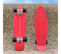 VICI Cruiser Skateboard - Lightweight & Durable with Non-Slip Deck - 22in or 27in [Optional Helmet + Pads] (Small Pads, No Helmet, 22in Red + Black)