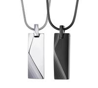 vicima Tungsten Steel Bar Pendant Necklace for Men Tungsten Necklace 24 Inch Snake Chain, Stainless Steel, No Gemstone