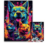 Vicious Dogs Chasing at Sunset 1000 Piece Jigsaw Puzzles for Adults Puzzles for Adults Perfect for Christmas Halloween Easter New Year 1000 PCS(38x26cm)