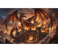 Vicious Dragon Invasion 1000 Piece Jigsaw Puzzle,Gift Idea,Stress Relief,Whimsical Challenge,Premium Cardboard,Adults & Kids 14+,Home Wall Decor,Educational Toy 38x26cm