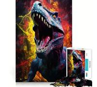 Vicious Raptor Jigsaw Puzzle 1000 Pieces Focus Building Toy Firm Fit Secure Assembly Holiday Indoor Entertainment Toy (38x52cm)