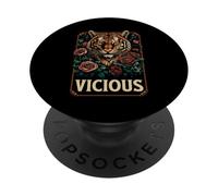 Vicious Tiger Floral Fierce Animal Strength Artwork PopSockets Adhesive PopGrip
