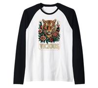 Vicious Tiger Floral Fierce Animal Strength Artwork Raglan Baseball Tee