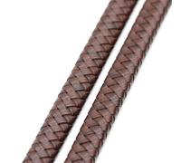 VICIYOO 0.5/1meter Vintage Black Brown Braided Leather Cords 8mm 10mm 12mm Flat Leather Cord for Bracelet Jewelry Findings Making