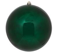Vickerman 6" Midnight Green Shiny UV Treated Ball Christmas Ornament with Drilled and Wired Cap, 4 per Bag