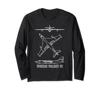 Vickers Valiant B1 British Bomber Plane Blueprints Diagrams Long Sleeve T-Shirt