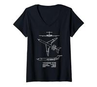 Vickers VC10 British Plane Blueprints Infographic V-Neck T-Shirt