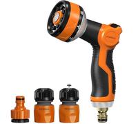 VICKMALL 8 Patterns High Pressure Hose Gun 3 Connector Kit Fits All 12.5mm (1/2") Hoses, Leak-Proof, Water-Stop, Flow Control
