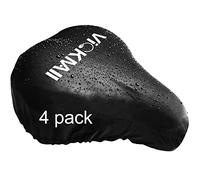 VICKMALL Bicycle Saddle Cover, Waterproof Bicycle Saddle Cover, Easy to Carry and Fits Most Bikes such as Road Bike, Mountain Bike, Trekking Bike (4 Pieces), FX Seat Cover-4, Black, 4 Pieces