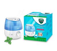 Vicks Mini Cool Mist Ultrasonic Humidifier (compact, quiet, for better sleep, cough and cold, comfort, essential oils, humidity, rooms up to 15m2) VUL525