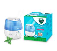 Vicks Mini Cool Mist Ultrasonic Humidifier (compact, quiet, for better sleep, cough and cold, comfort, essential oils, humidity, rooms up to 15m2)