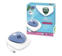Vicks Portable Waterless Diffuser - USB Plug-In - Easy Breathing - Nightlight Feature - Essential Oil Pads Included - For Children's Bedrooms and Babies Nurseries - VH1800JUVEU, Pack of 1 , White
