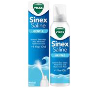 Vicks Sinex Gentle Saline Nasal Spray, 120ml - 3-in-1 Action: Cleans, Removes Mucus & Helps to Moisturize and Hydrate, with Isotonic Sea Water, Aloe