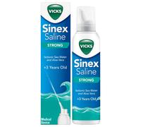 Vicks Sinex Strong Saline Nasal Spray - 3in-1 Action: Cleans, Removes Mucus & Helps to Improve Breathing, with Isotonic Sea Water and Aloe Vera -