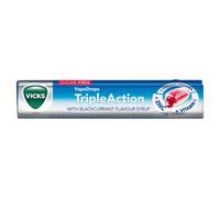 Vicks TripleAction Throat Drops Blackcurrant Flavour 42g