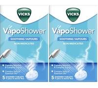 VICKS Vapo Shower - Shower Tablets With Soothing Vapors - Infused With Menthol and Camphor Scents- Contains Natural Essential Oils: Eucalyptus, Nutmeg and Cedar Leaf - Non Medicated Vapors - 5 Tablets