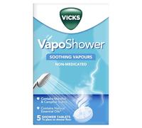 VICKS Vapo Shower - Shower Tablets With Soothing Vapors - Infused With Menthol and Camphor Scents- Contains Natural Essential Oils: Eucalyptus, Nutmeg and Cedar Leaf - Non Medicated Vapors - 5 Tablets