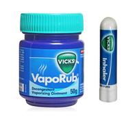 VICKS VAPORUB + FREE INHALER * FAST RELIEF COLD & COUGH / FLU / NOSE CONGESTION