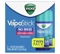 Vicks VapoStick Solid Balm No Mess Soothing Non-Medicated Vicks Vapors Easy-To-Use No-Touch Applicator Quick Dry Lightweight Skin Feel 1.25oz x