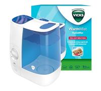 Vicks Warm Mist Humidifier - 3.8 litre tank - More comfortable sleep and easy breathing - Up to 99% Bacteria-Free mist - Rooms up to 37m2 - Bedroom suitable - Essential oil pad included - VH845