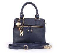 Vicky Leather Handbag With Detachable Cross Body Strap Catwalk Collection Handbags Blue Medium