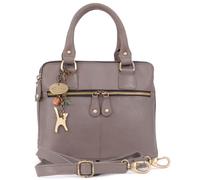 Catwalk Collection Handbags - Women's Leather Crossbody Bag - Medium Shoulder Bag - Tote Bag With Detachable Adjustable Strap - Vicky - Grey
