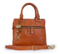 Vicky Leather Handbag With Detachable Cross Body Strap Catwalk Collection Handbags Tan Medium