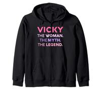 Vicky The Woman The Myth Legend Name Personalized Women Pink Zip Hoodie
